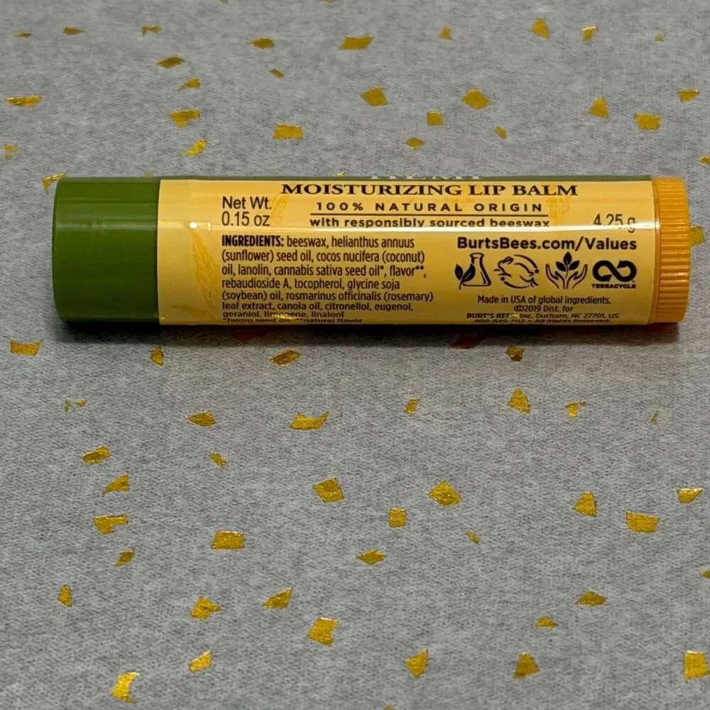 Burt’s Bees Hemp Moisturizing Lip Balm Lot .15 oz Natural Origin USA Made 3 NEW